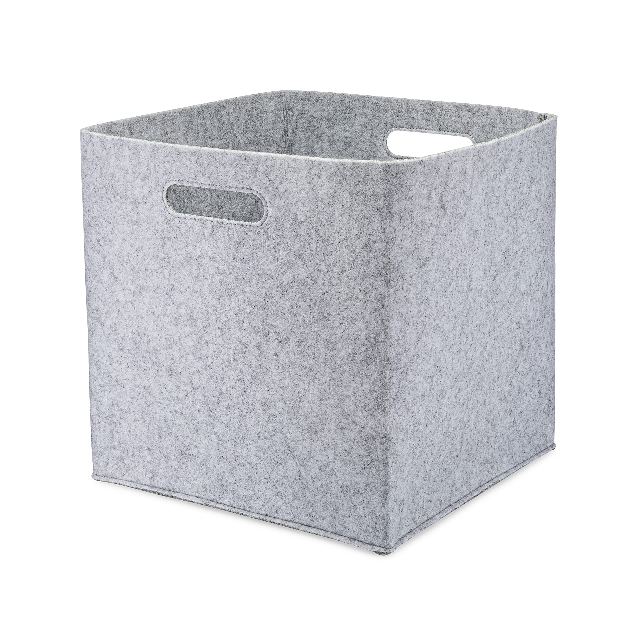 Parker Baby Felt Foldable Storage Cube - 13 Inch Nursery Cubby Bin for Cube Organizer, Closet Organizers and Storage Toy Bin, Rope Baskets Bins for Toy’s Storage - Oatmeal