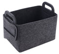 Storage Basket Felt Storage Bin Collapsible& Convenient Box Organizer with Carry Handles for Office Bedroom Closet Babies Nursery Toys Laundry (Light grey, 17.9inch（L）×12.2inch（W）×11.6inch（H）)