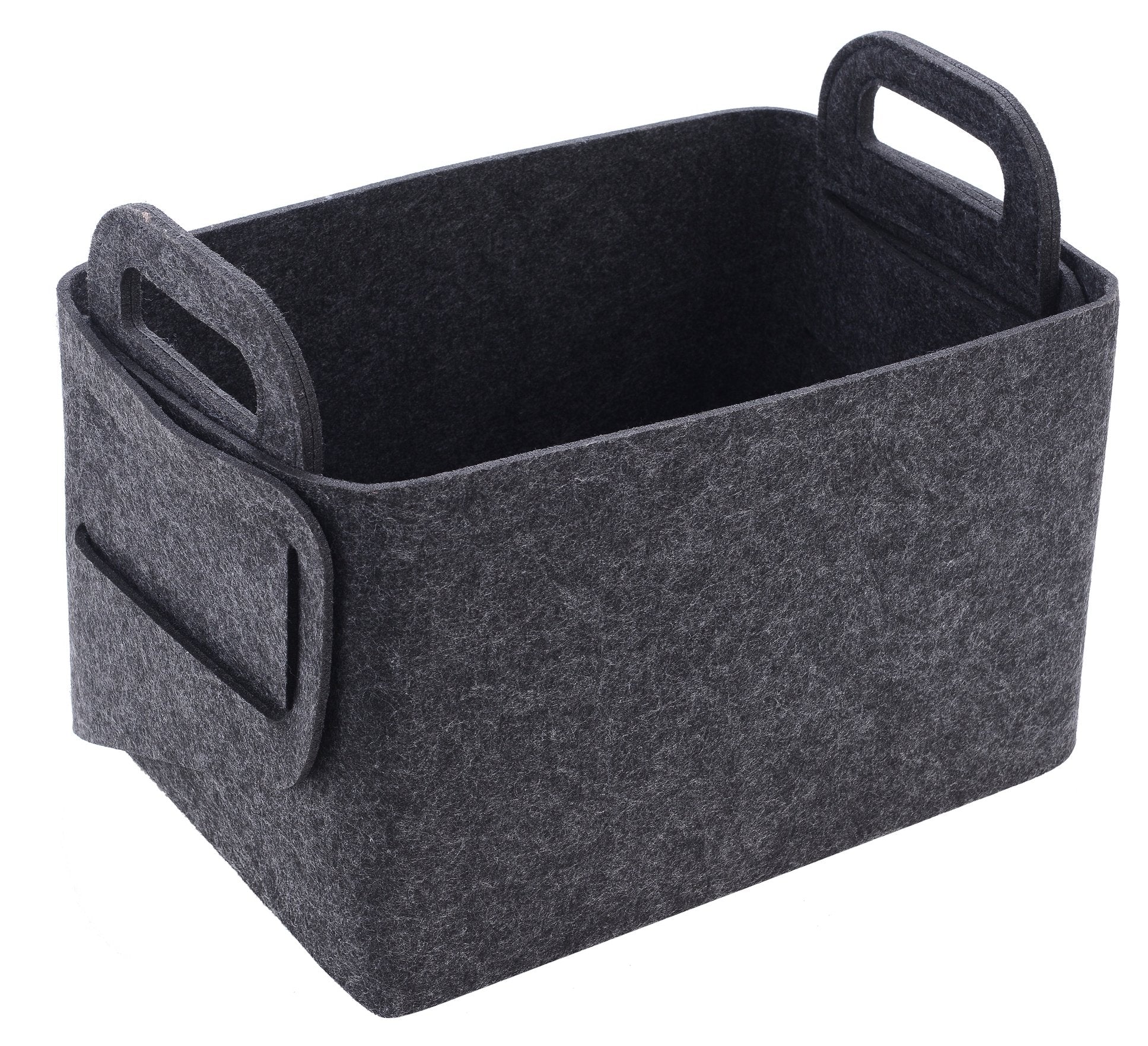 Storage Basket Felt Storage Bin Collapsible& Convenient Box Organizer with Carry Handles for Office Bedroom Closet Babies Nursery Toys Laundry (Light grey, 17.9inch（L）×12.2inch（W）×11.6inch（H）)