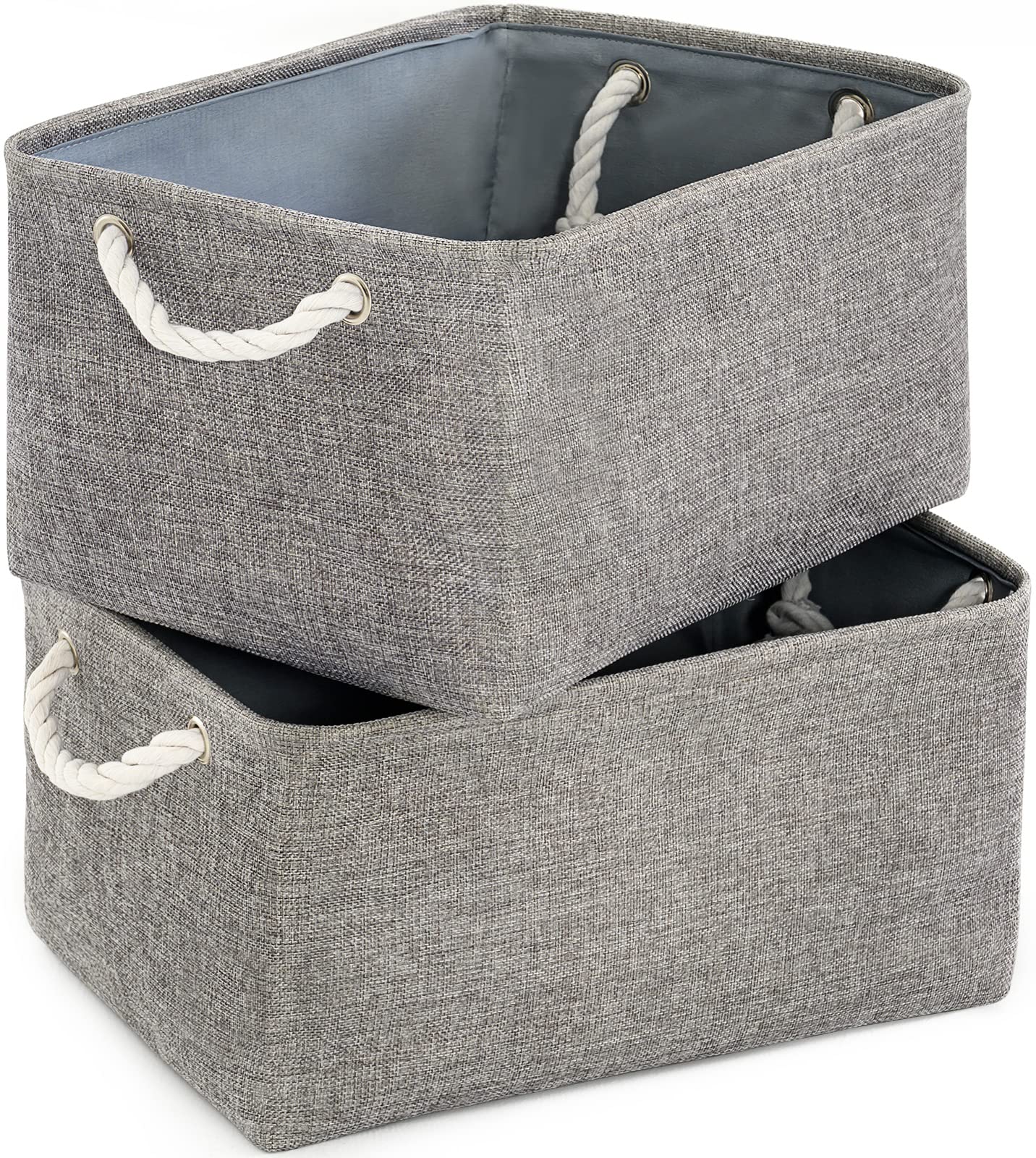 TheWarmHome Fabric Storage Bins Baskets for Organizing, Large Sturdy Storage Basket W/Handles, Decorative Foldable Storage Baskets for Shelves Closet Nursery Toy (X Large - 3 Pack 17.7L×13.8W×9.8H)