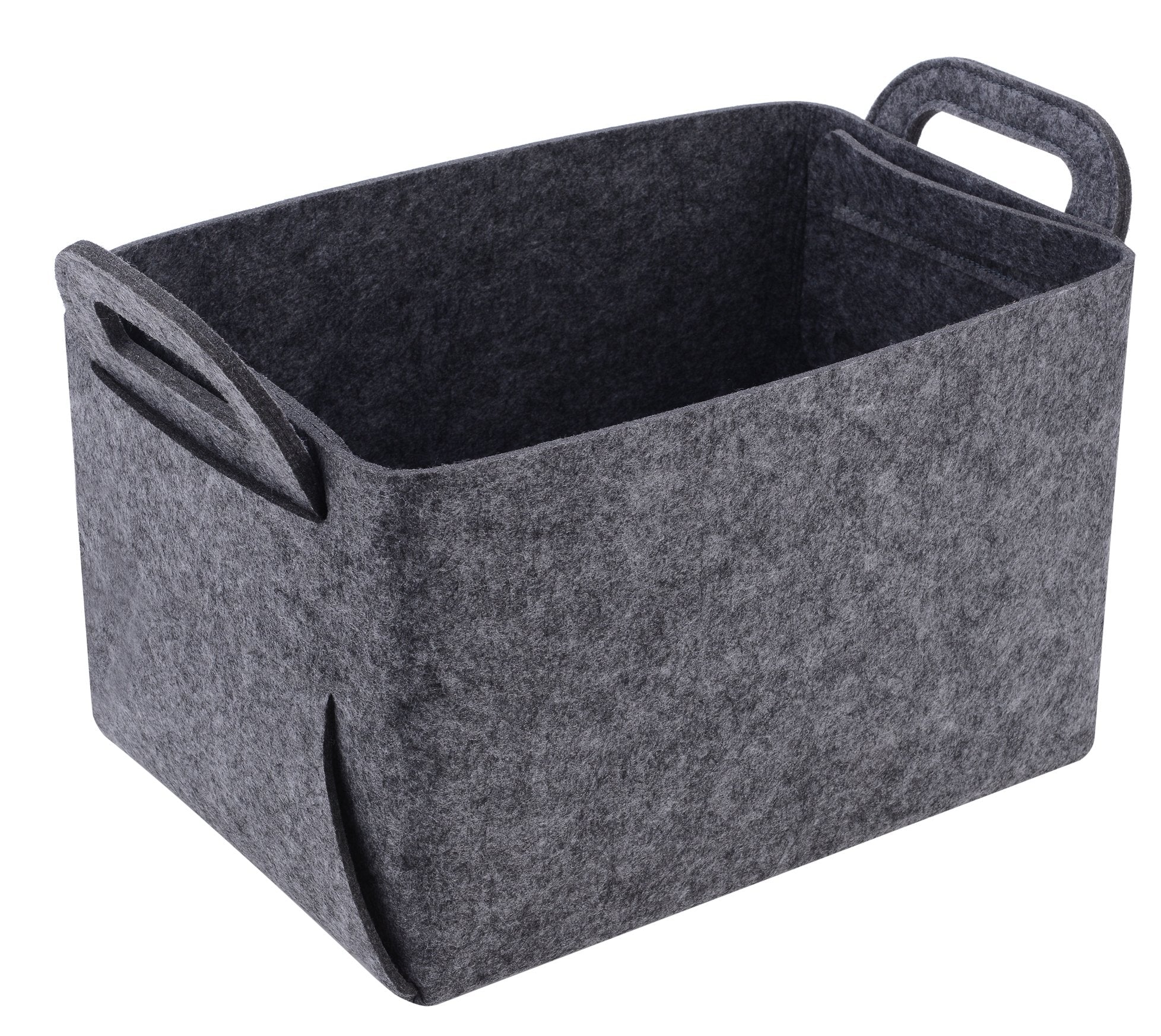 Storage Basket Felt Storage Bin Collapsible& Convenient Box Organizer with Carry Handles for Office Bedroom Closet Babies Nursery Toys Laundry (Light grey, 17.9inch（L）×12.2inch（W）×11.6inch（H）)