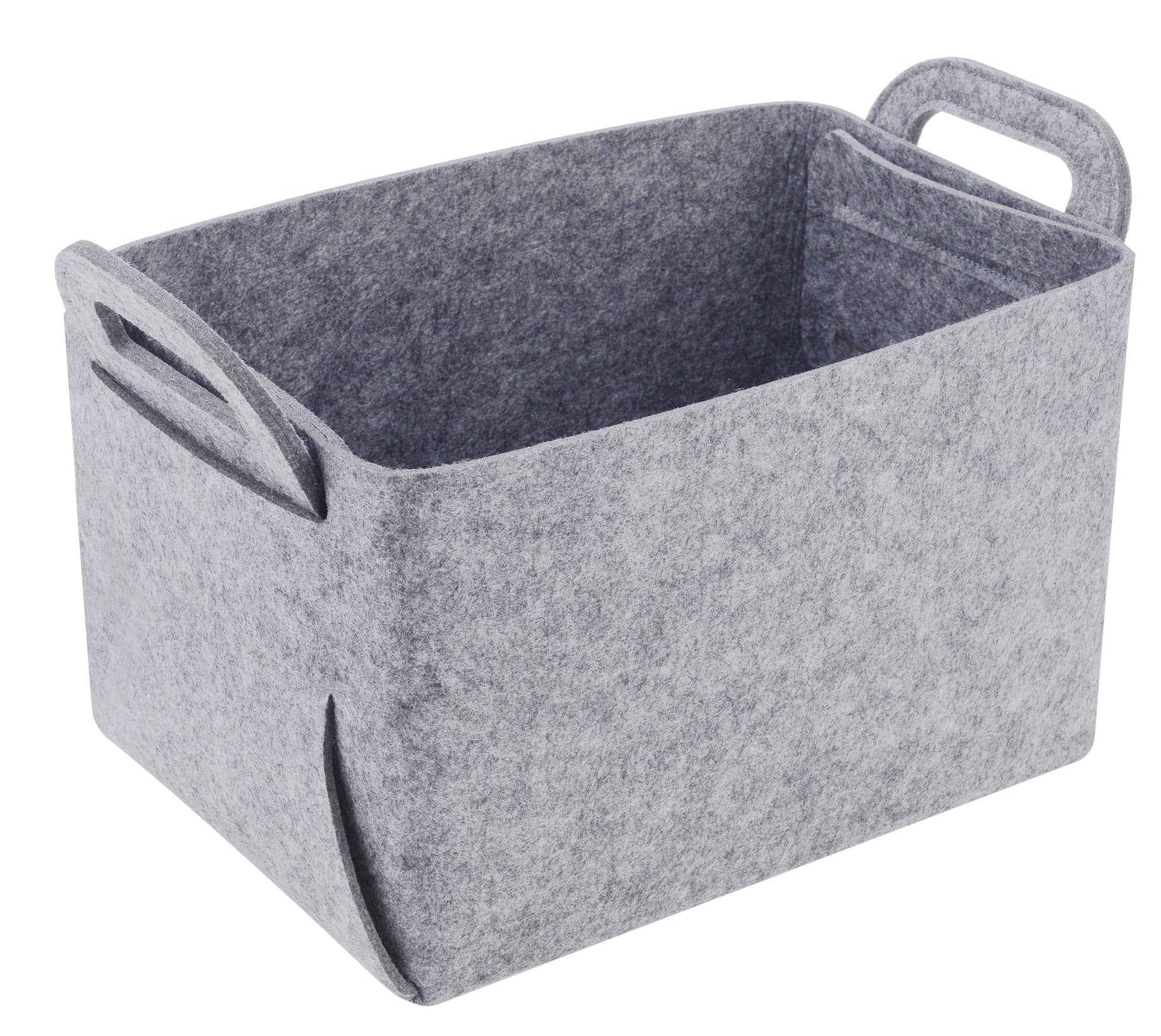 Storage Basket Felt Storage Bin Collapsible& Convenient Box Organizer with Carry Handles for Office Bedroom Closet Babies Nursery Toys Laundry (Light grey, 17.9inch（L）×12.2inch（W）×11.6inch（H）)